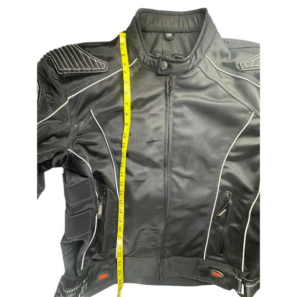 Xelement Men's Black Mesh Long Sleeve Full Zip Motorcycle Jacket Size XXL - Picture 6 of 9